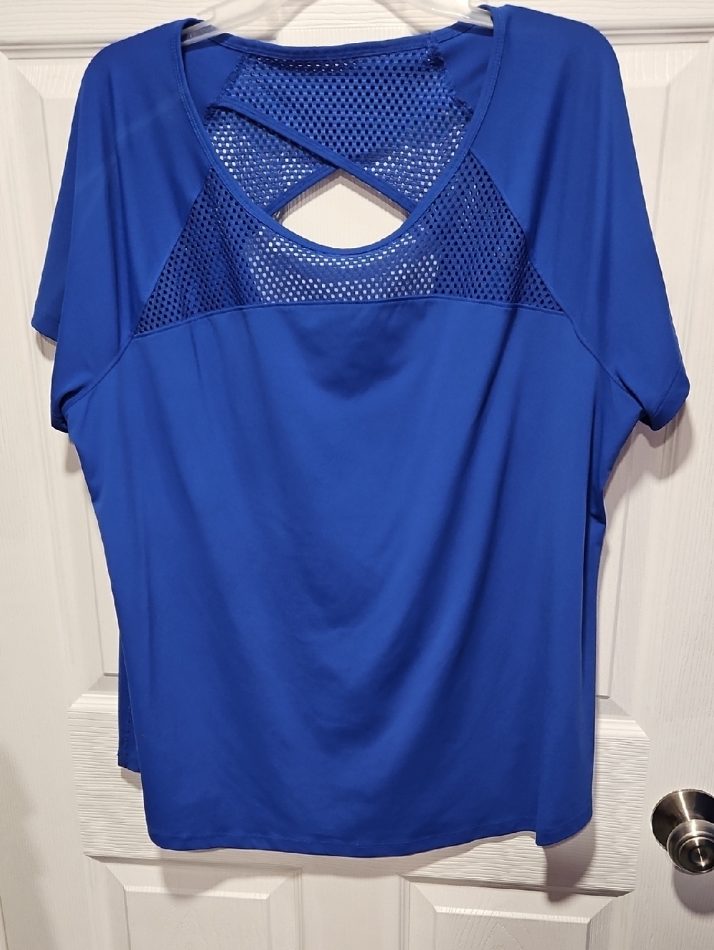 Livi Active Royal Blue Short-Sleeve Mesh-Back Workout Tee